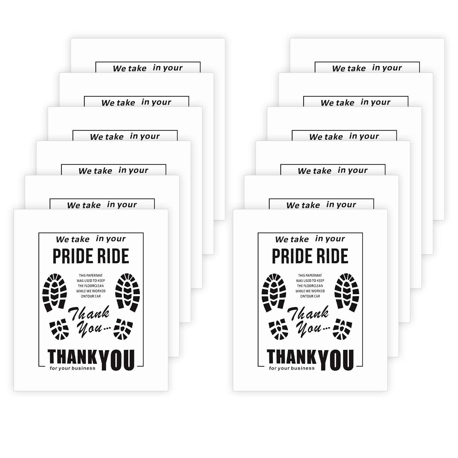 12PCS Paper Floor Mats for Cars Thickened Papers Mat for Car Detailing with Thoughtful Slogans Cute Patterns Universal