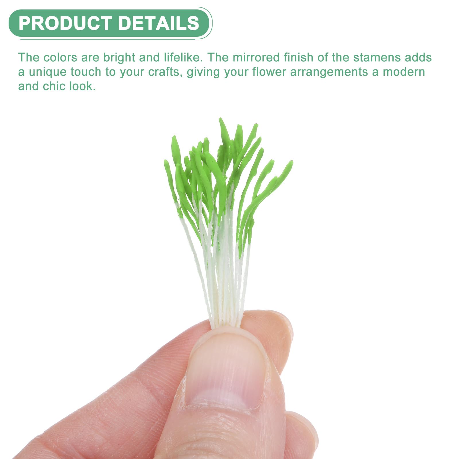 M METERXITY 100-Pack Artificial Flower Stamen Kit, Mini Double Heads Flower Stamens Pistil - Image 2