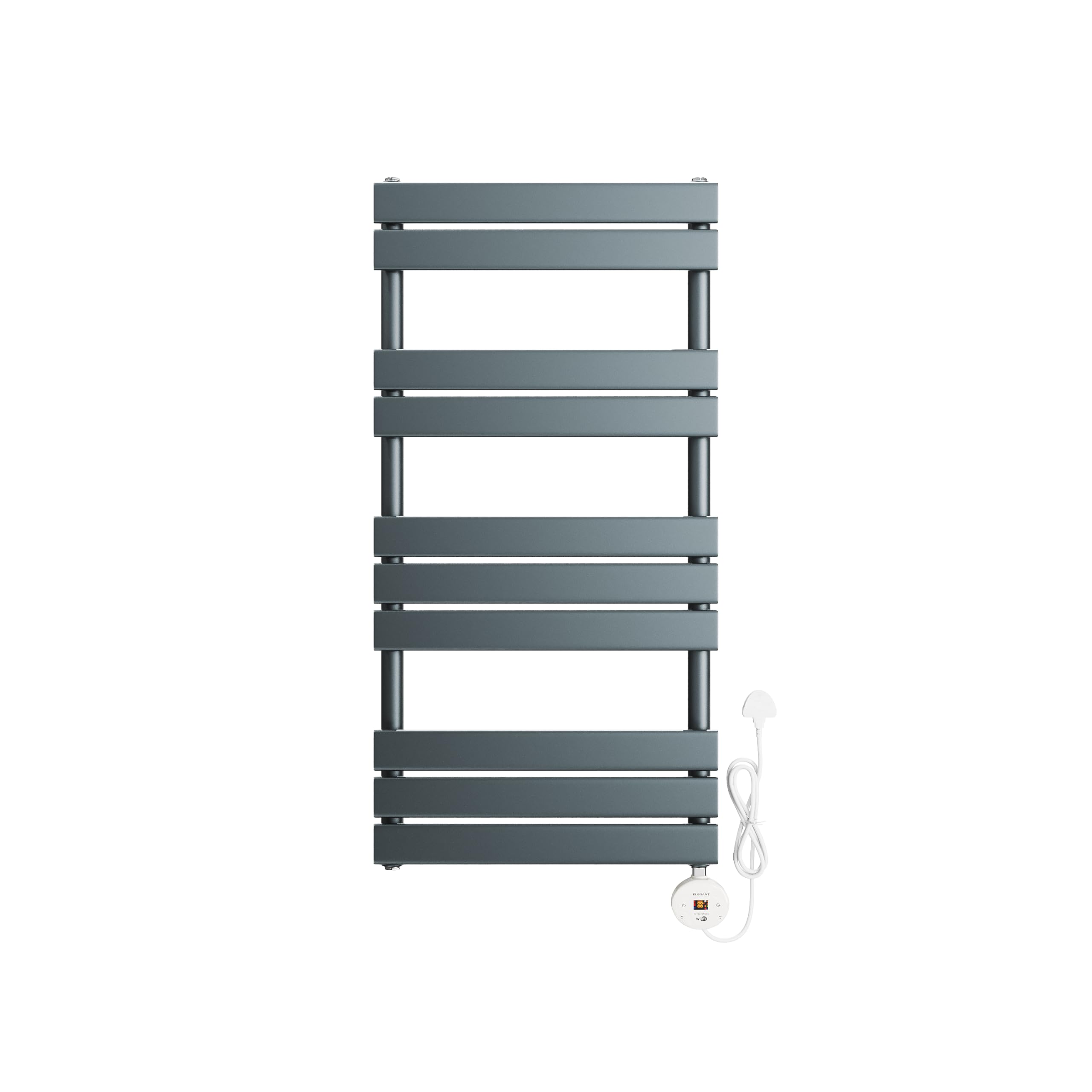 ELEGANT 600W Smart WiFi Thermostatic Bathroom Heated Towel Rail, Vertical Wall-Mounted Electric Radiator with Timer & LCD Display, Energy Efficient, Anthracite 1000 x 500mm