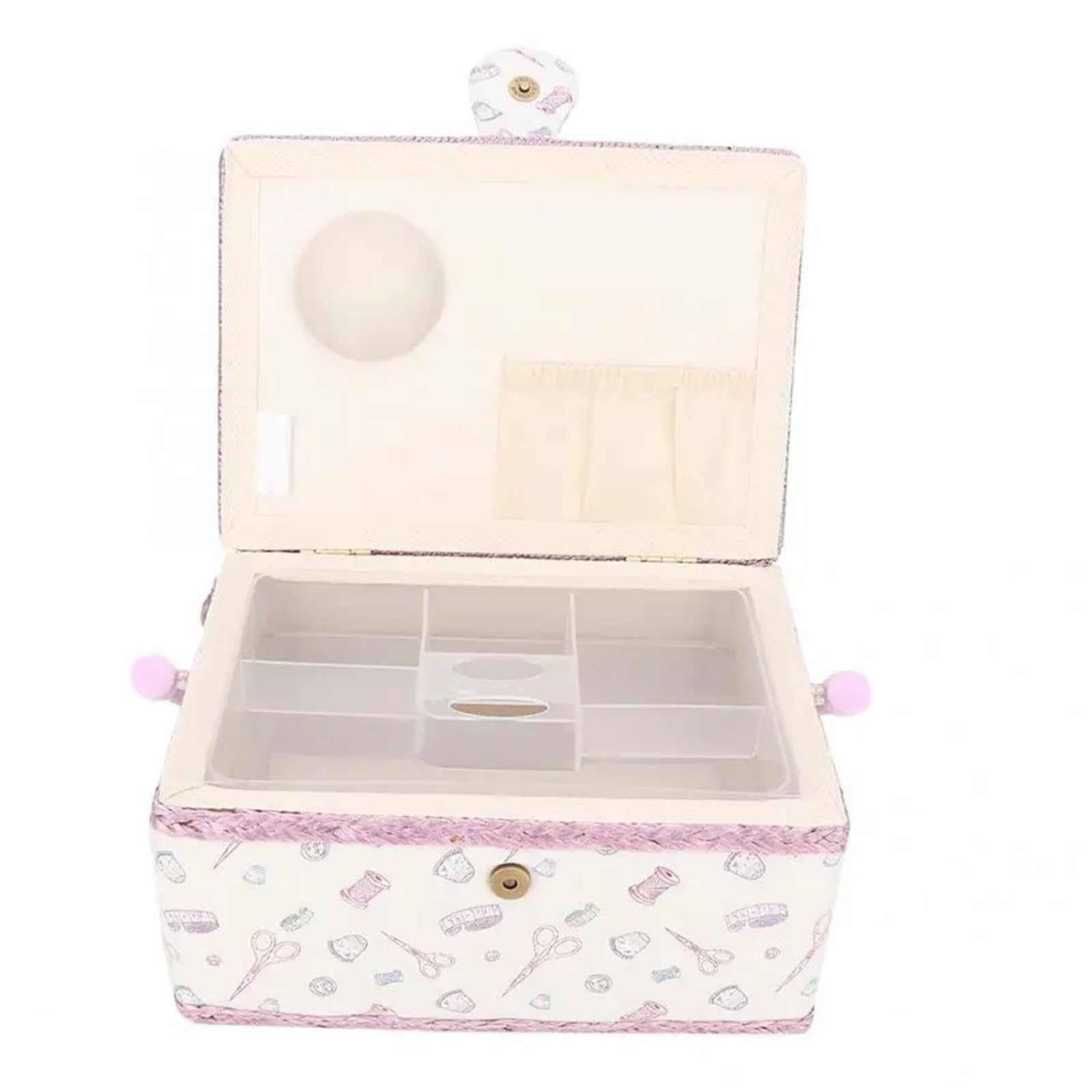 UBOHUZ Vintage Nähkorb Haushalt Stoff Handwerk Faden Nadel Aufbewahrungsbox Organizer Nähen für Hause Reise