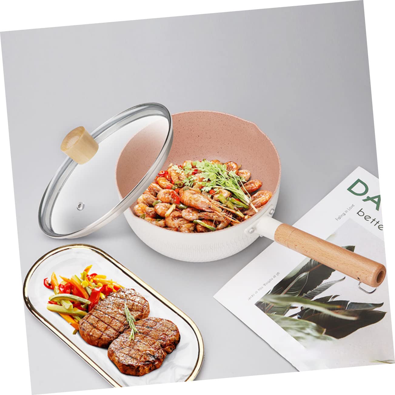 Antihaft Milchpfanne Mit Deckel Weiß Umweltfreundlicher Langlebiger Kochtopf Für Induktion Vielseitig Für Babyernährung Frühstück Milch Und Sauce Einfache Reinigung Premium Haushal