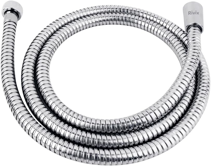 Shower Hose, Extra Long Replacement Shower Hose Extension Stainless Steel Shower Head Hose 59 Inches Flexible and Durable with Brass Insert and Nut (Silver 59 Inches) Thumbnail