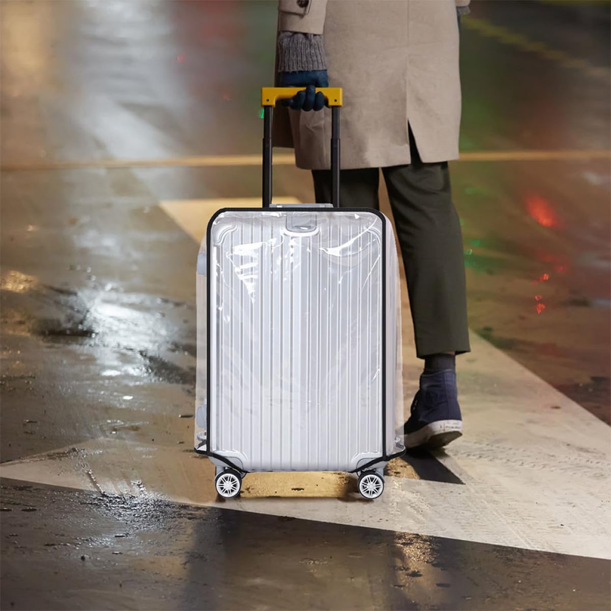 Alipis Set da 3 Coperture Protettive per Valigia in Pvc Spesso, Resistente All'usura, Design Trasparente Forma Delicata per Accessori da Viaggio