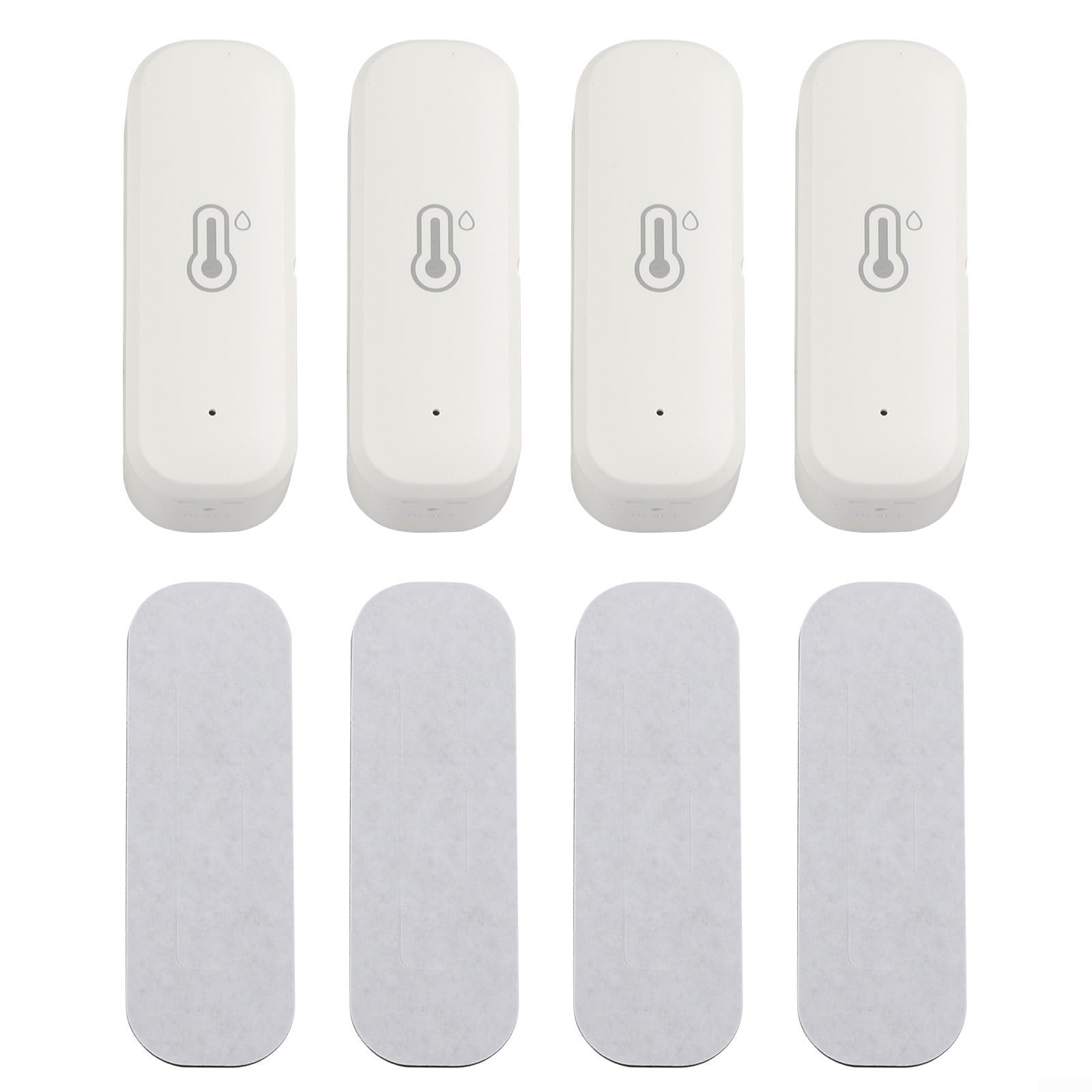 Lot de 4 capteurs de température et d'humidité d'intérieur sans fil Zigbee avec alertes à distance et fonctions d'assistant vocal