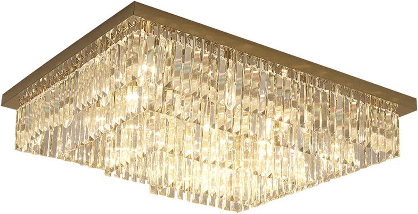 Plafonnier moderne en cristal de luxe à 3 couches pour éclairage chic de chambre