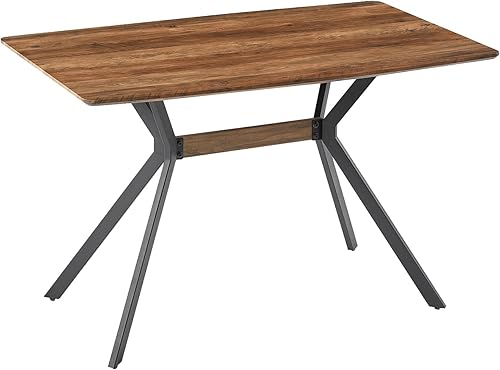 Hommoo Mesa de comedor de cristal de cocina de 40 pulgadas con parte superior negra y patas de metal, mesa de comedor de cristal minimalista de