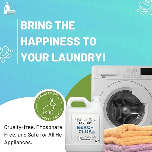 Miniatura 3 de Walter & Rosie Detergente de lujo Beach Club, aroma inspirado con notas verdes y jazmín blanco, limpia todo tipo de tela, ideal para lavar a máquina