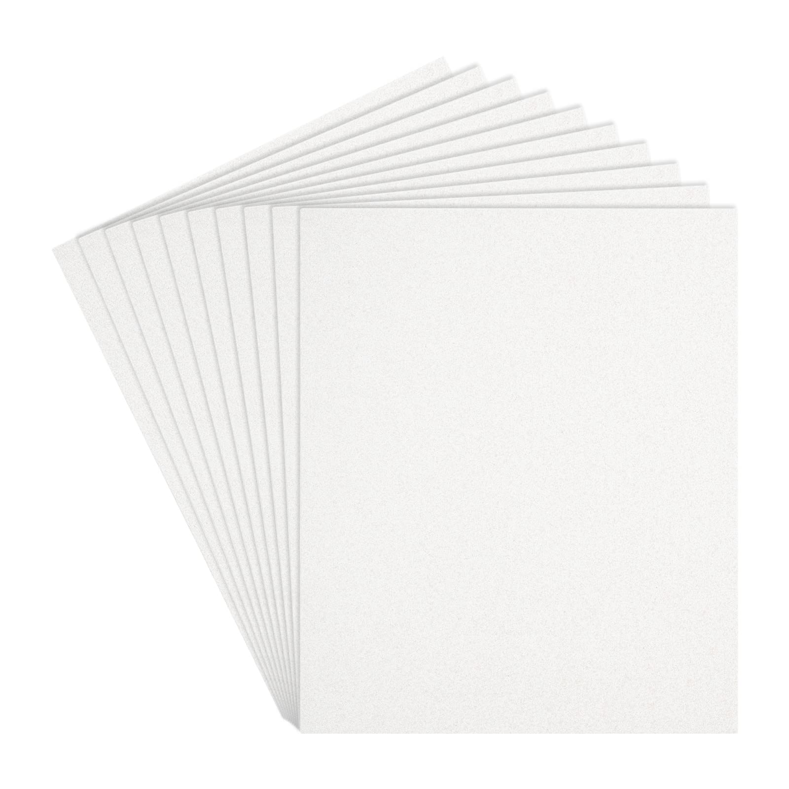 Hojas de espuma EVA con purpurina blanca para manualidades de 2 mm pack de 12