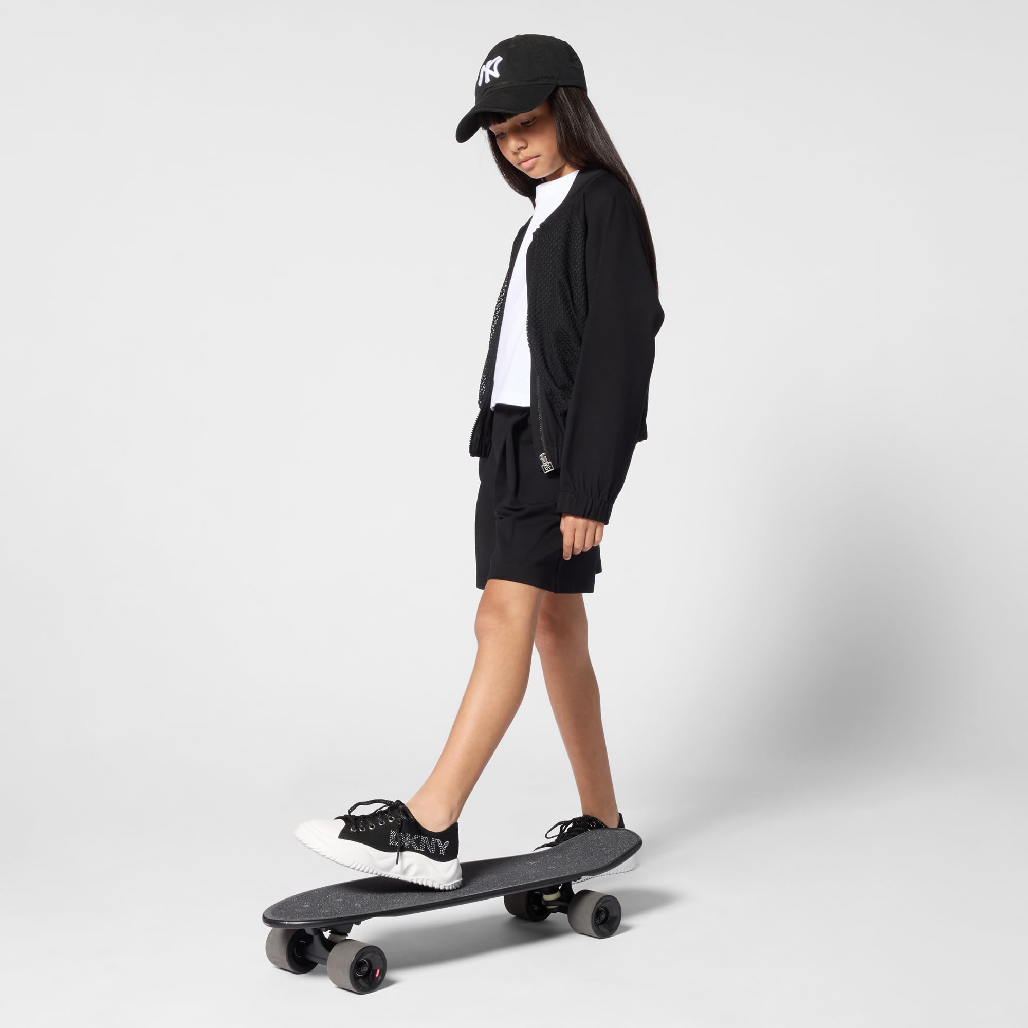 DKNY Cardigan Maglione Bambina, Nero, 14 Anni