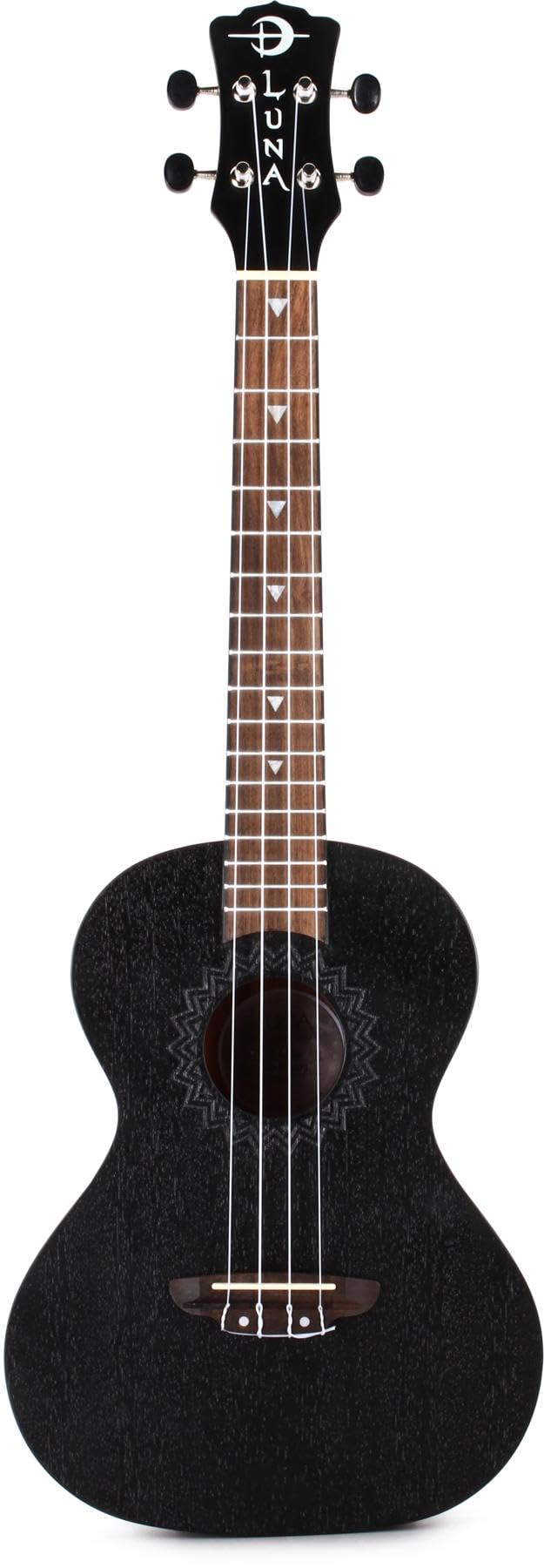 Luna Vintage Mahogany Tenor Ukulele - Black Satin