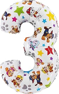 ToylandÂ® 26 Inch Paw Patrol Number Foil Balloon - Kids Party Balloons - Number 1-6 Available (NUMBER 3)