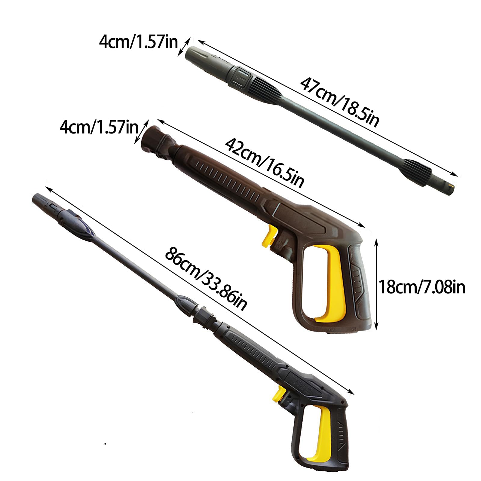 Pistola Pulverizadora de Hidrolimpiadora, Pistola de Pulverización de Repuesto con Lanza Jet, Solo Compatible con los Nuevos Modelos Kärcher K2-K7 con Racores de Manguera Quick Connect