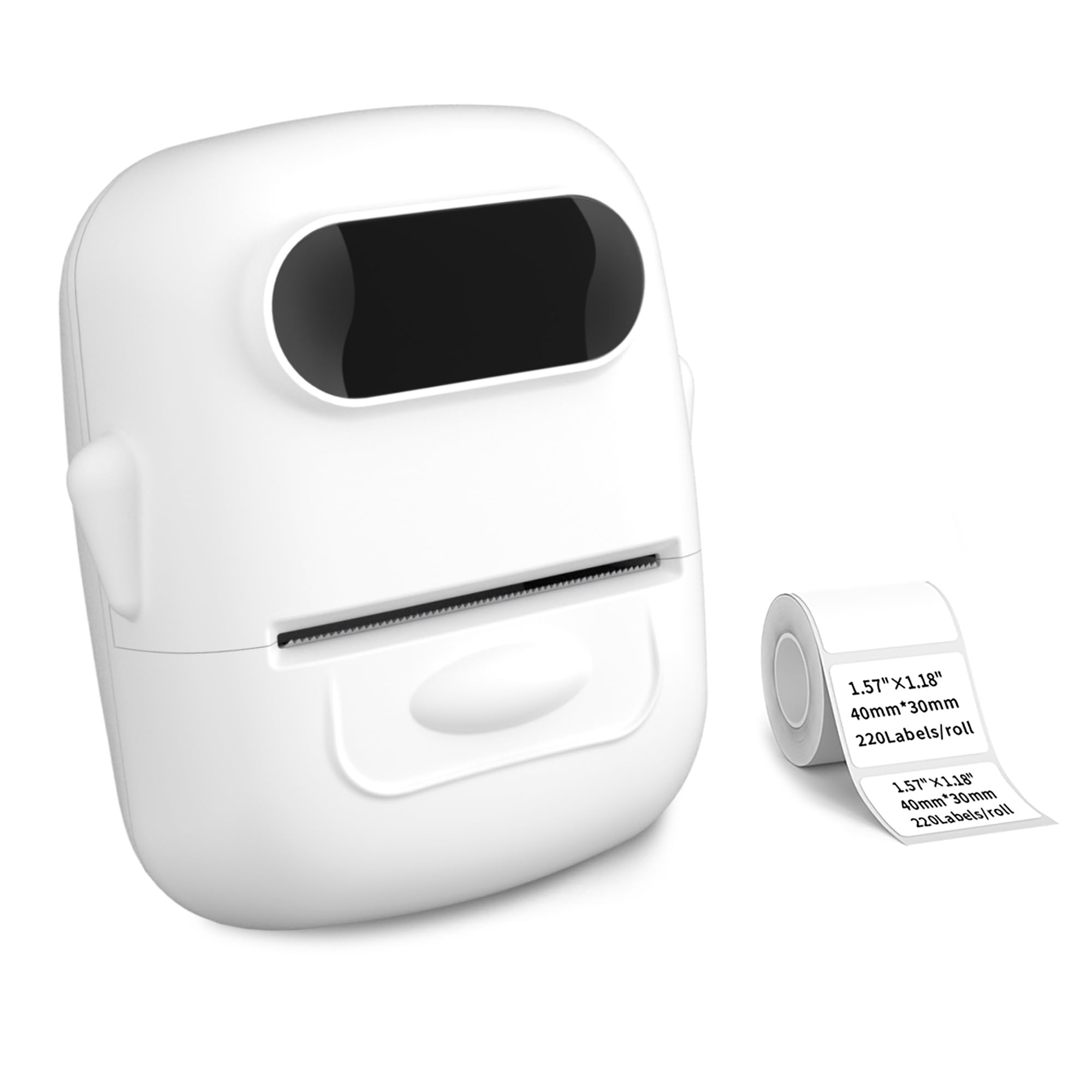 BrokSilent Barcode Label Printer P50 Portable Bluetooth Thermal Mini Label Maker Apply to Labeling, Cable, Retail, Small Business, Sticker Printer for Phones & PC, Easy to Use for Office & Home-White
