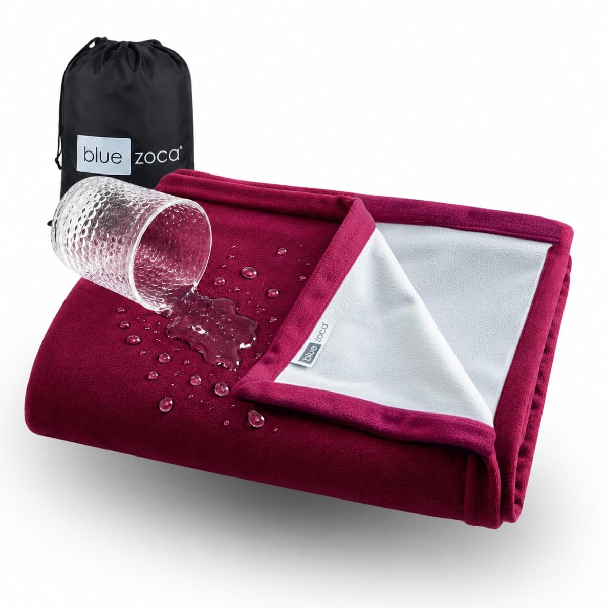 Blue Zoca Waterproof Blanket Merlot