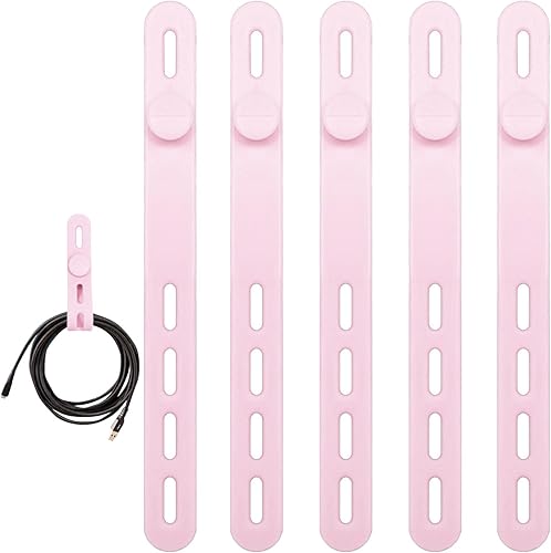Miniatura 6 de Bridas de silicona  5 bridas de silicona para cables, organizador de cables reutilizable  Organizador de cables de viaje de silicona reutilizable