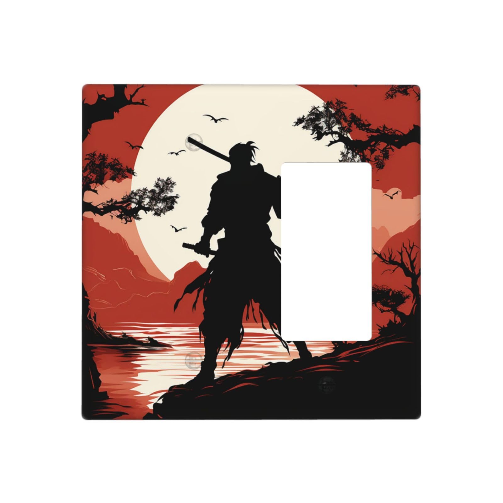 Kloph Style K Decorator Wall Plate 2 Gang Light Switch Covers Samurai Wallplate Double Toggle Switch Plate Mid-Size Electrical Outlet Covers Decorative Wall Switch Plate Cover