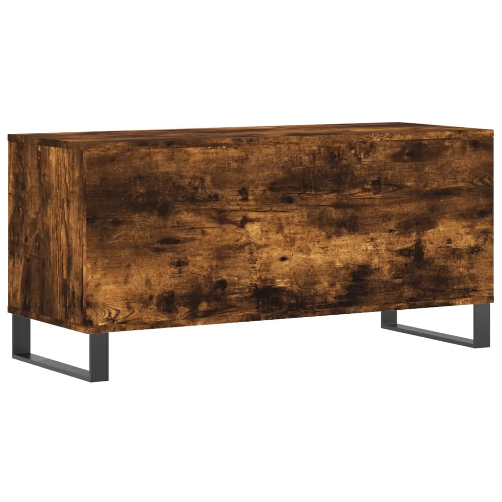 Helloshop26 Pratico armadio a dischi con grande spazio 100 x 38 x 48 cm, stile industriale in legno rovere fumé, 02_0049157