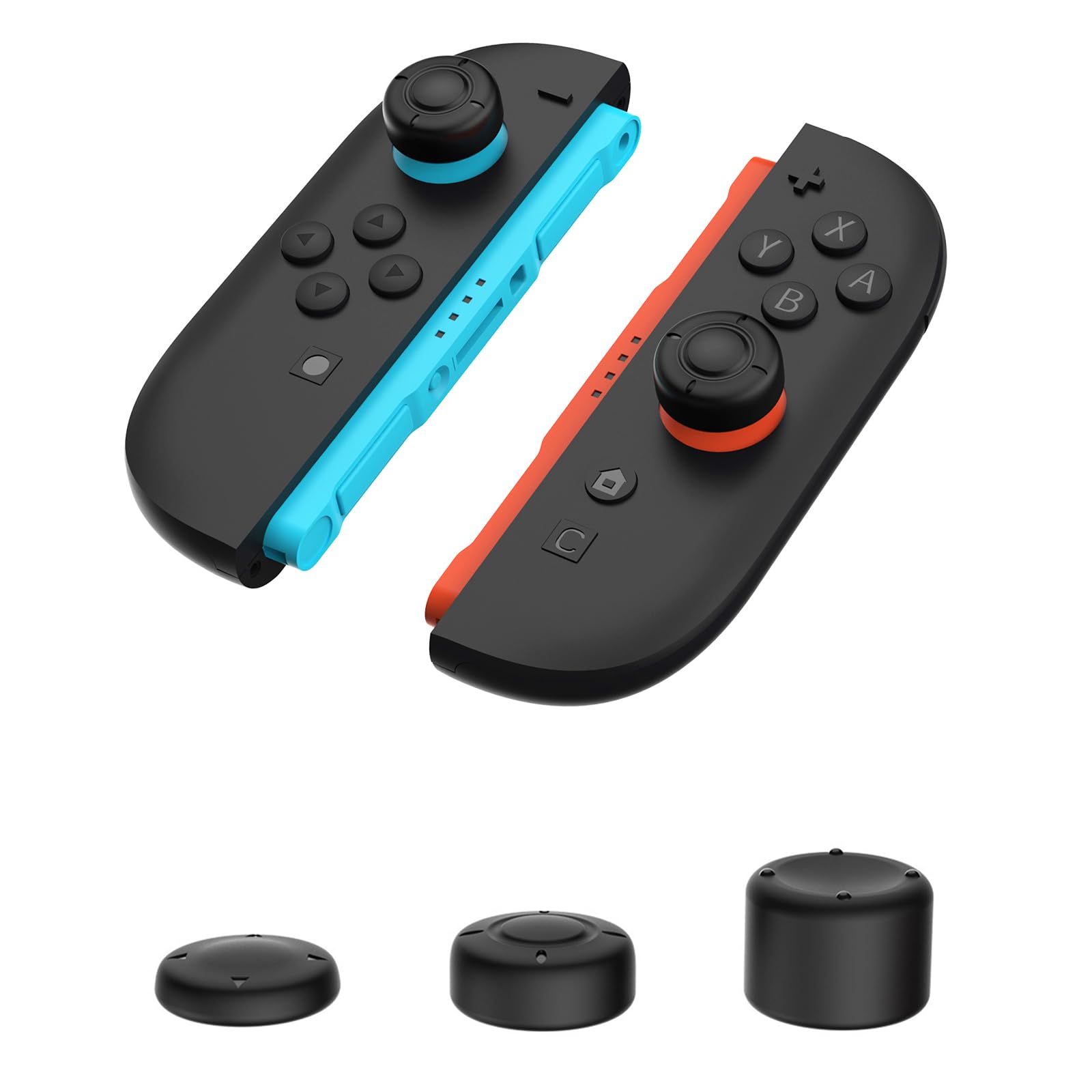 DLseego Thumb Grips Caps Design for Switch 2 Console, Soft Silicone Joycon Analog Controller Protective Anti-Slip Covers 6PCS Button Height Joy Con