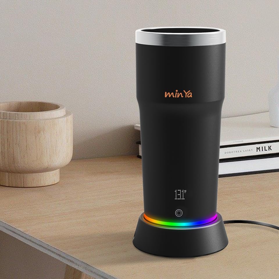 min Ya-Stainless Steel Heating Temperature Control Smart Tumbler and Car Coaster Product Bundle
