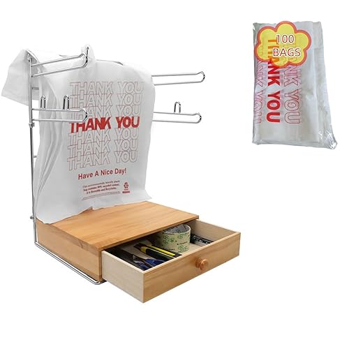 The One‑Room‑at‑a‑Time Declutter Method That Finally Worked for Me 7 Plastic Grocery Bag Holder with Wooden Drawers Base, Detachable Grocery