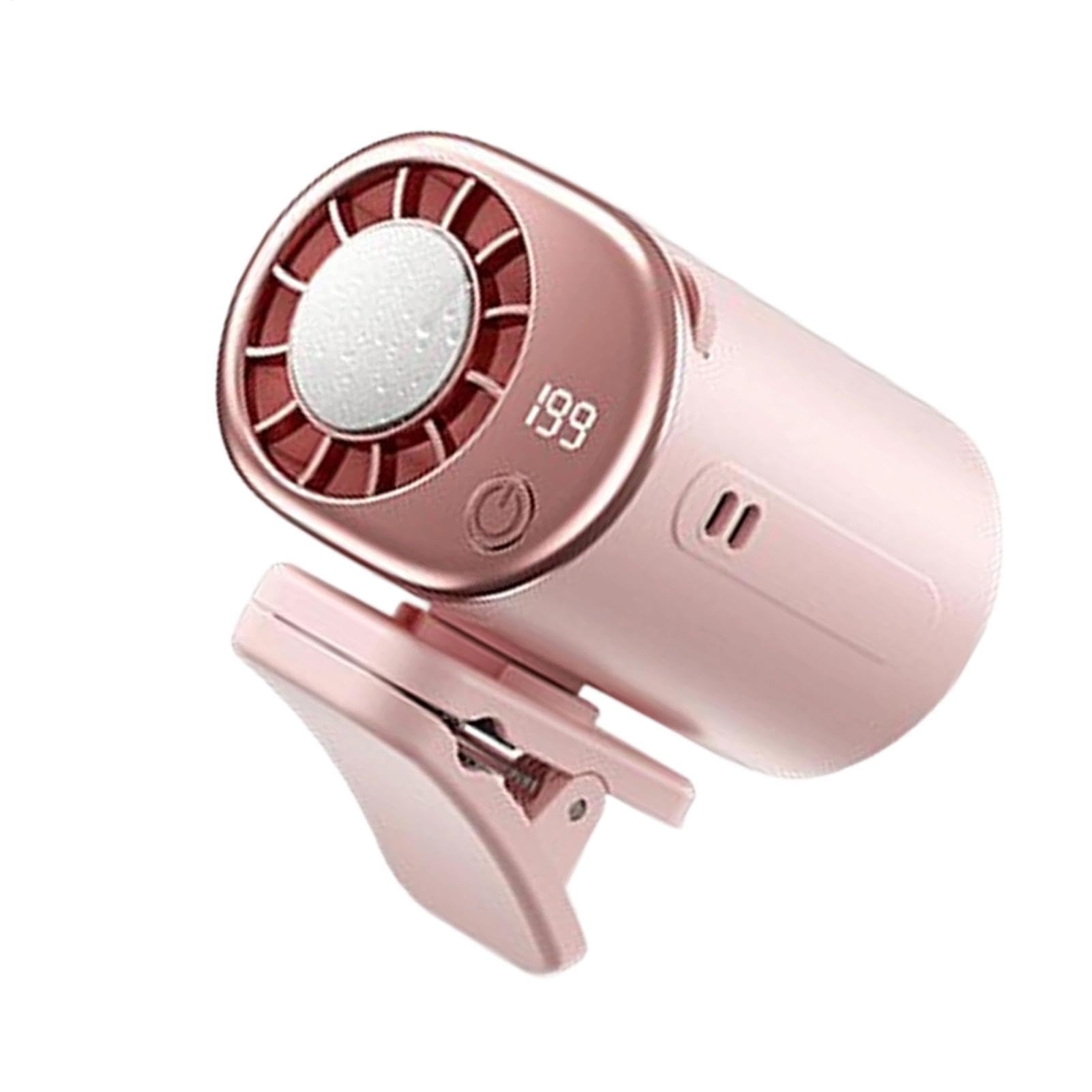 Ventilador portátil con clip y pantalla LED para un control preciso del flujo de aire 360°
