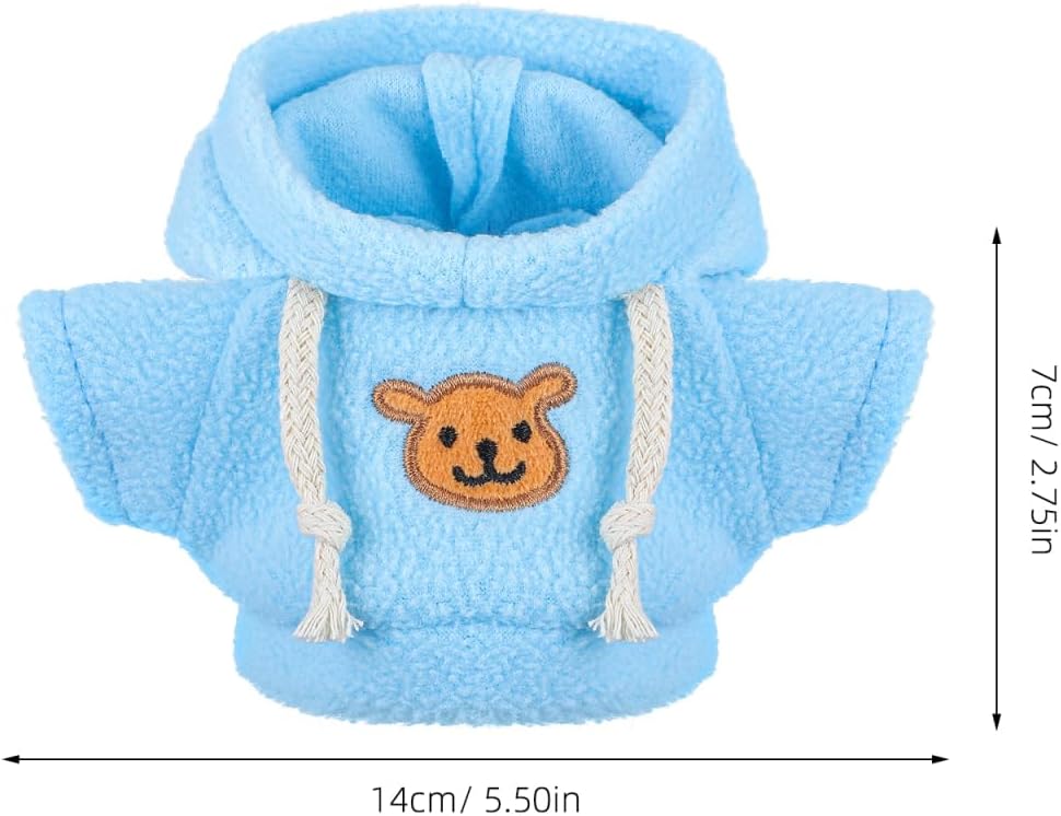 Toyvian 2pcs Small Plush Bear Doll Costume Stuffed Animal Outfit Girl Boy Plush Doll Hooded Sweater Clothes Cute Stuffed Animal Outfit Clothing for 6-8 Inch Bears