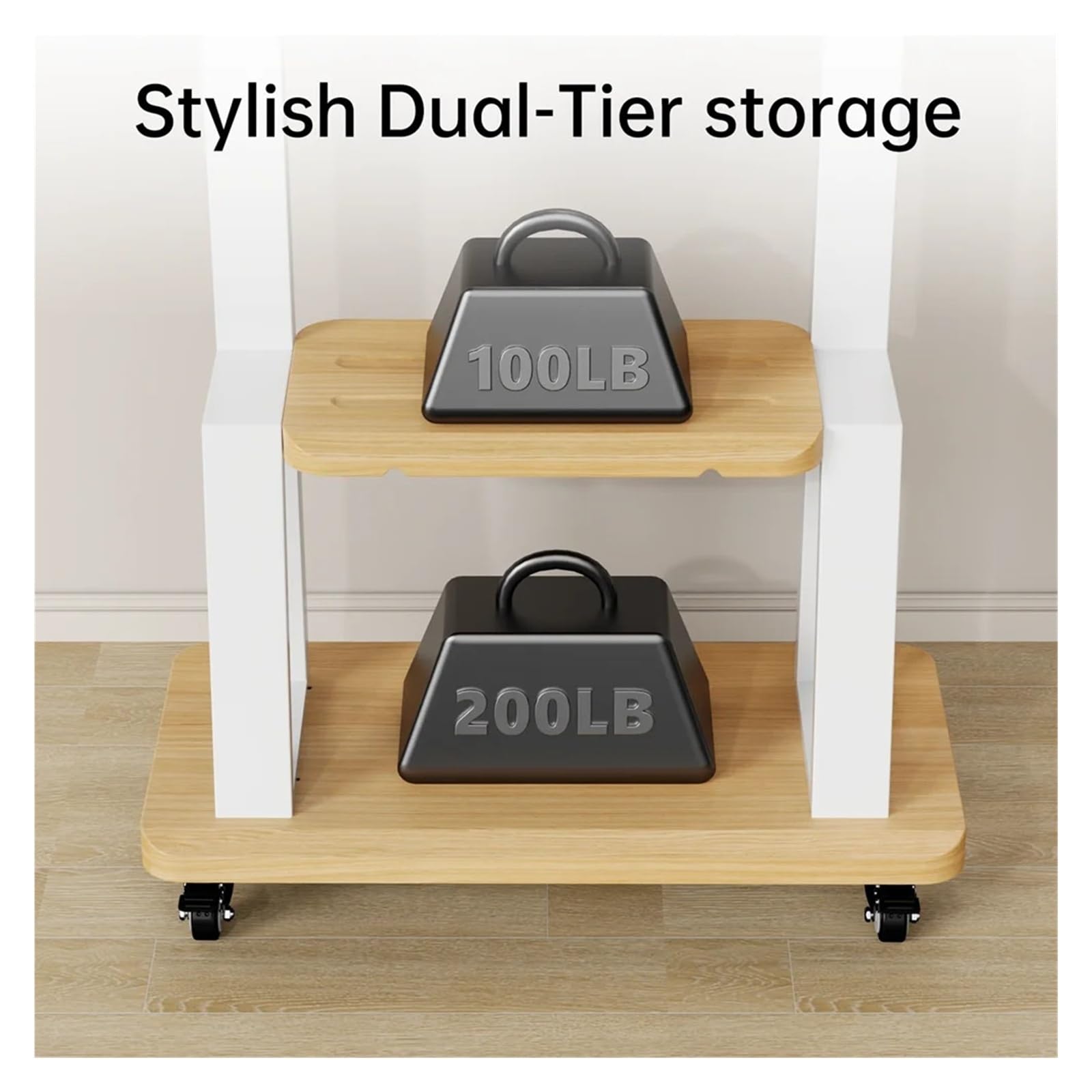 Soporte de TV móvil con Ruedas para televisores de 32 a 75 Pulgadas, Altura Ajustable, Soporte de Suelo portátil con Estante, Compatible con VESA máx. 600 x 400 mm (Negro)