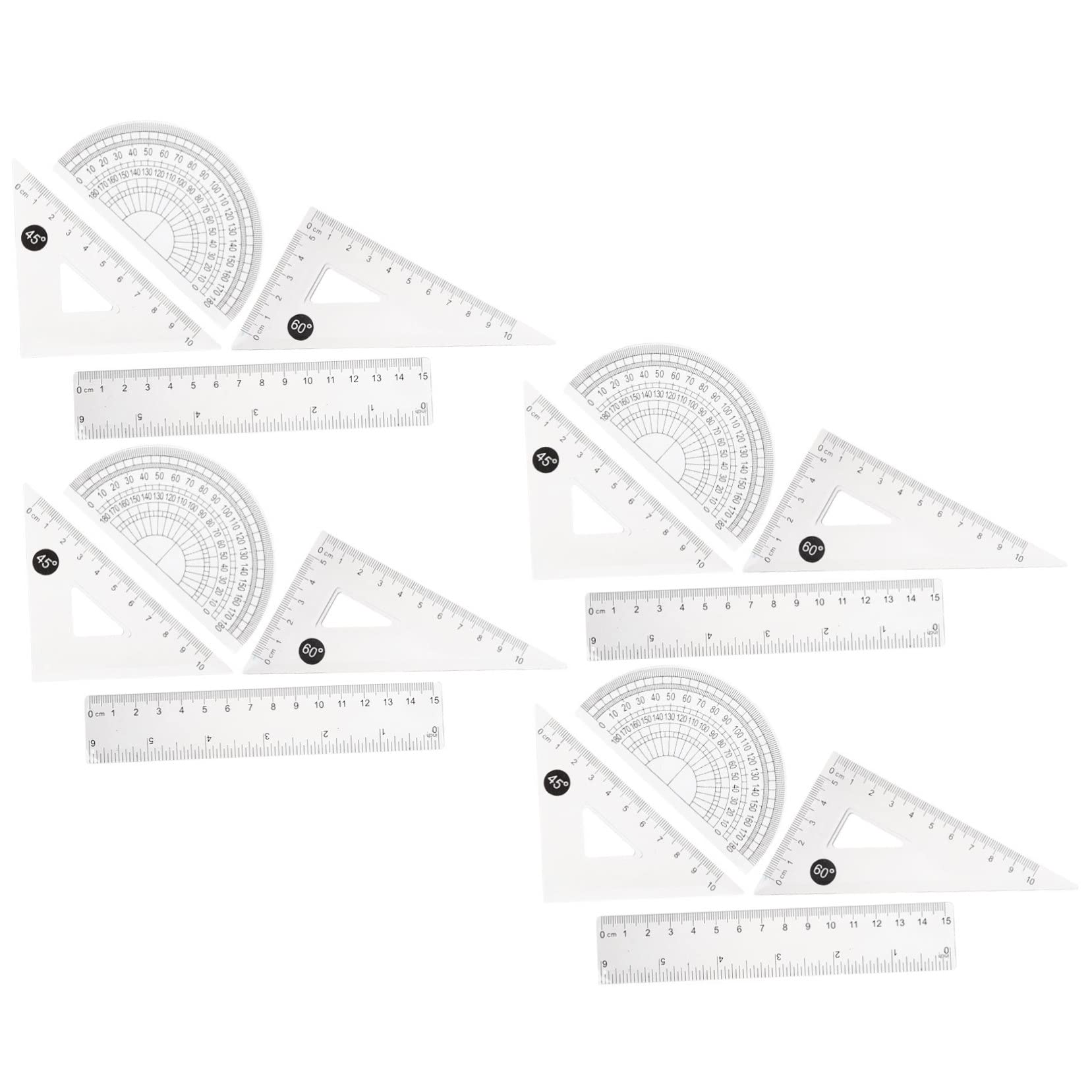 20sets Righelli Trasparenti Plastica Per Disegno Strumenti Di Misurazione Per Architetti Studenti e Designer Di Geometria Scala Nera