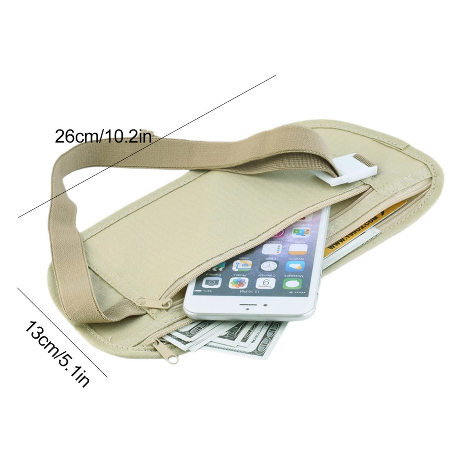 Unsichtbare Reise Taille Packs Beutel for Passgeldgürtelbeutel versteckte Sicherheitsbrieftasche Geschenkbeutel Brust Pack Geld Taillenbeutel