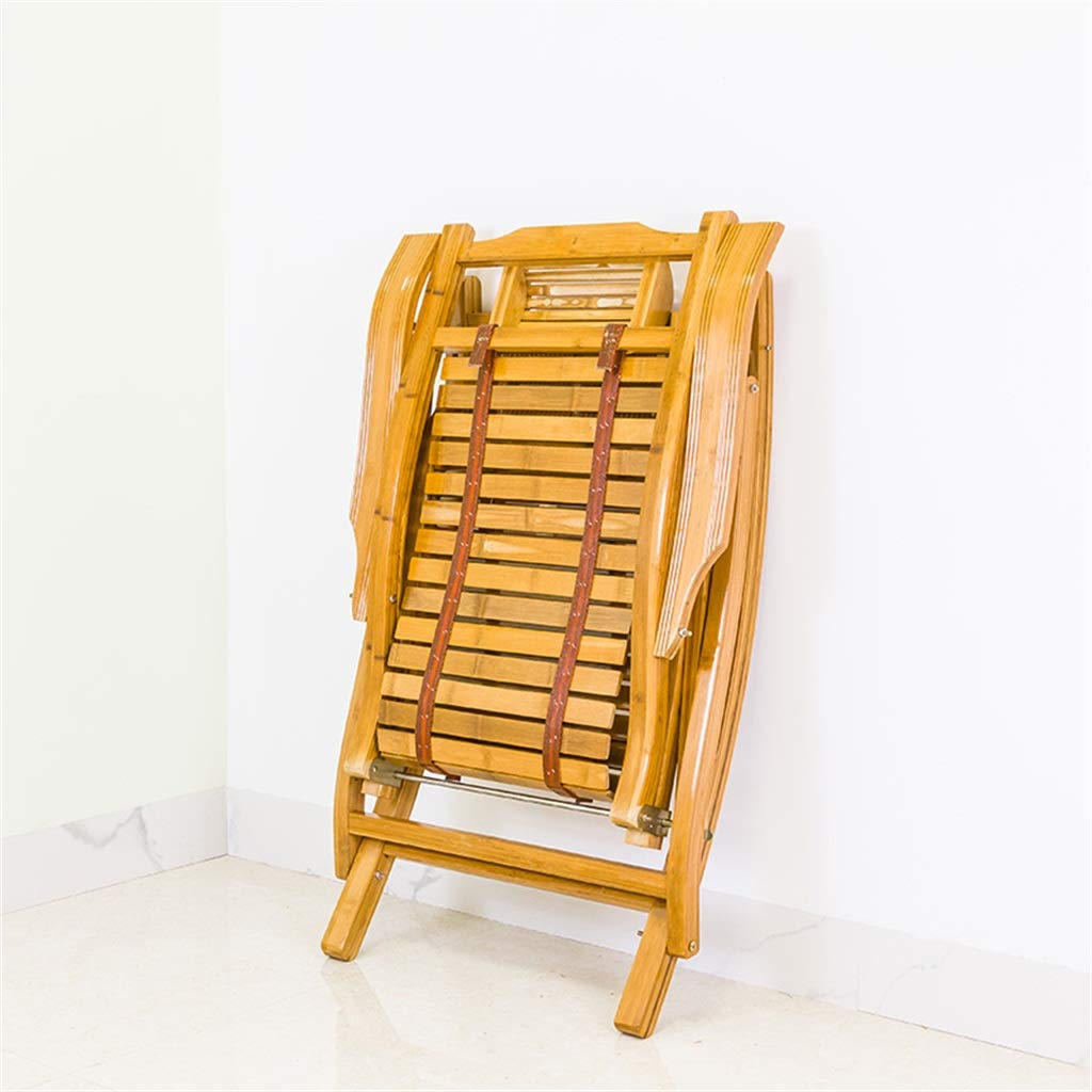 Silla Mecedora de jardín Sillón reclinable Plegable de bambú Reposabrazos Ajustable for Exteriores Silla Hamaca Plegable de Gravedad Cero, con reposapiés Acolchado de púrpura Máx. 150 kg