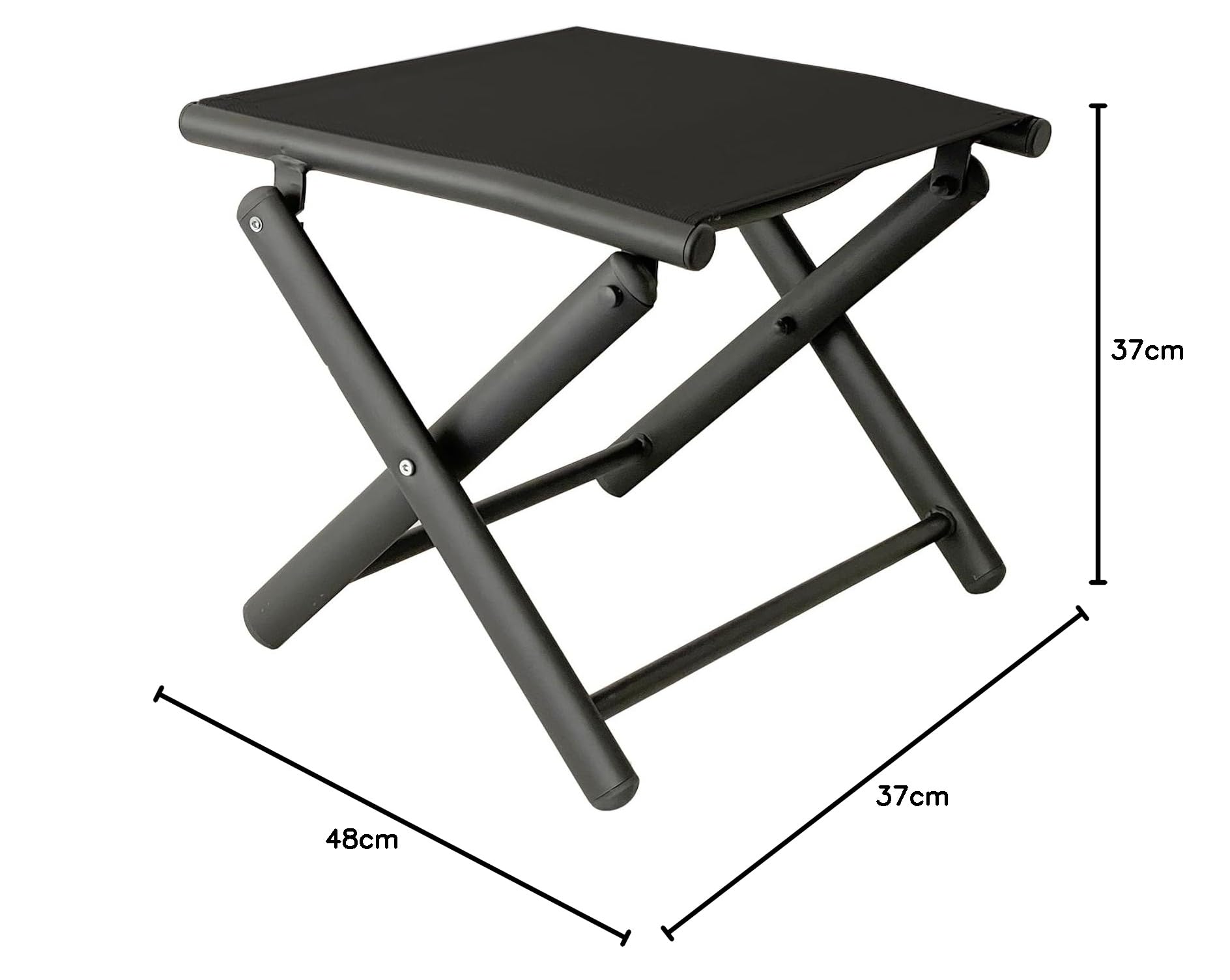 Repose-pieds de jardin - Pliable - En métal résistant aux intempéries - Meubles de jardin résistants aux intempéries - Anthracite/noir