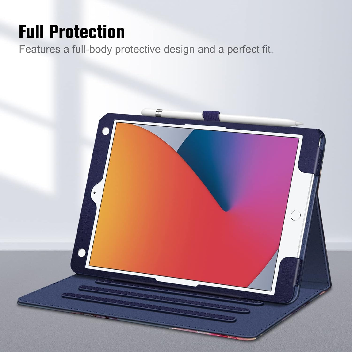 Fintie Case for iPad 9th / 8th / 7th Generation (2021/2020/2019) 10.2 Inch - [Corner Protection] Multi-Angle Viewing Stand Cover with Pocket & Pencil Holder, Auto Sleep Wake, Blooming Hibiscus - Image 9