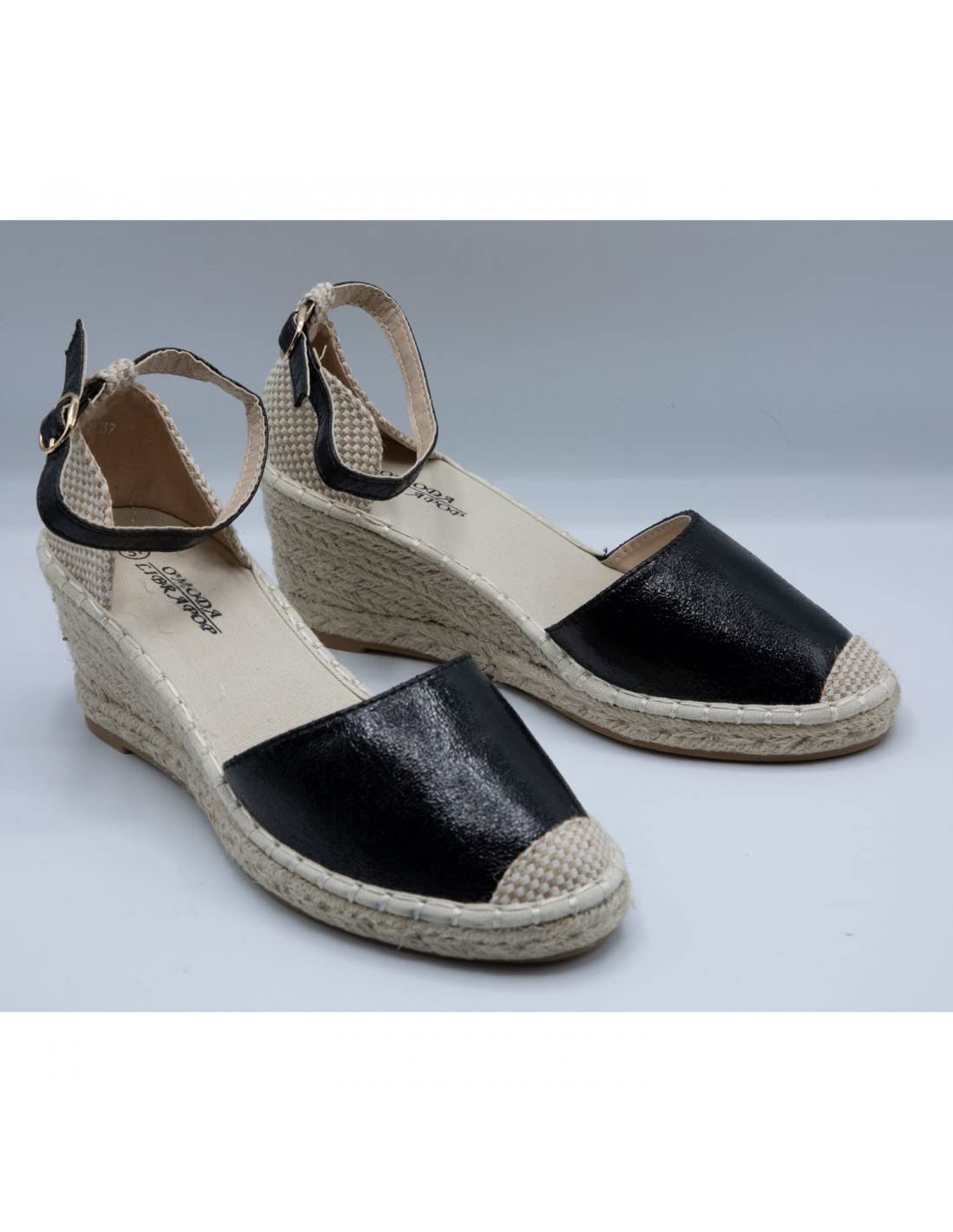 Espadrilles Femme Compensées Confortables 6 cm – Sandales Été Élégantes en Toile & Corde avec Bride Cheville