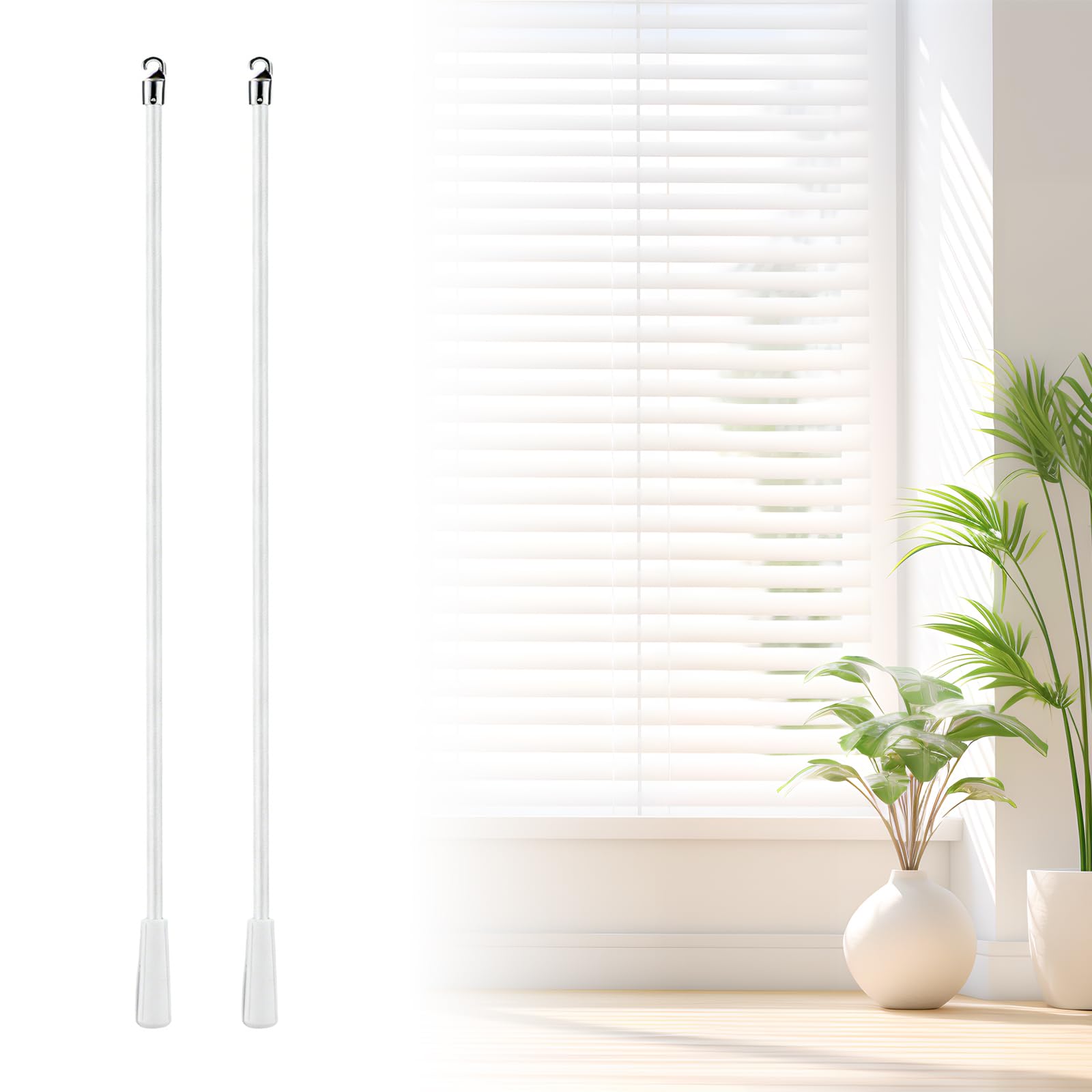 Photo 1 of 2 Pack Fiberglass Blind Wand Replacement Parts - Stick Accessory with Hook and Handle for Vertical Blinds?48inch?