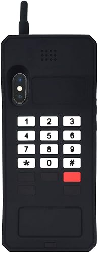 Miniatura 3 de Bonita funda clásica retro con forma de teléfono celular para iPhone X iPhone XS (5.8 pulgadas), funda de silicona suave con dibujos animados 3D,