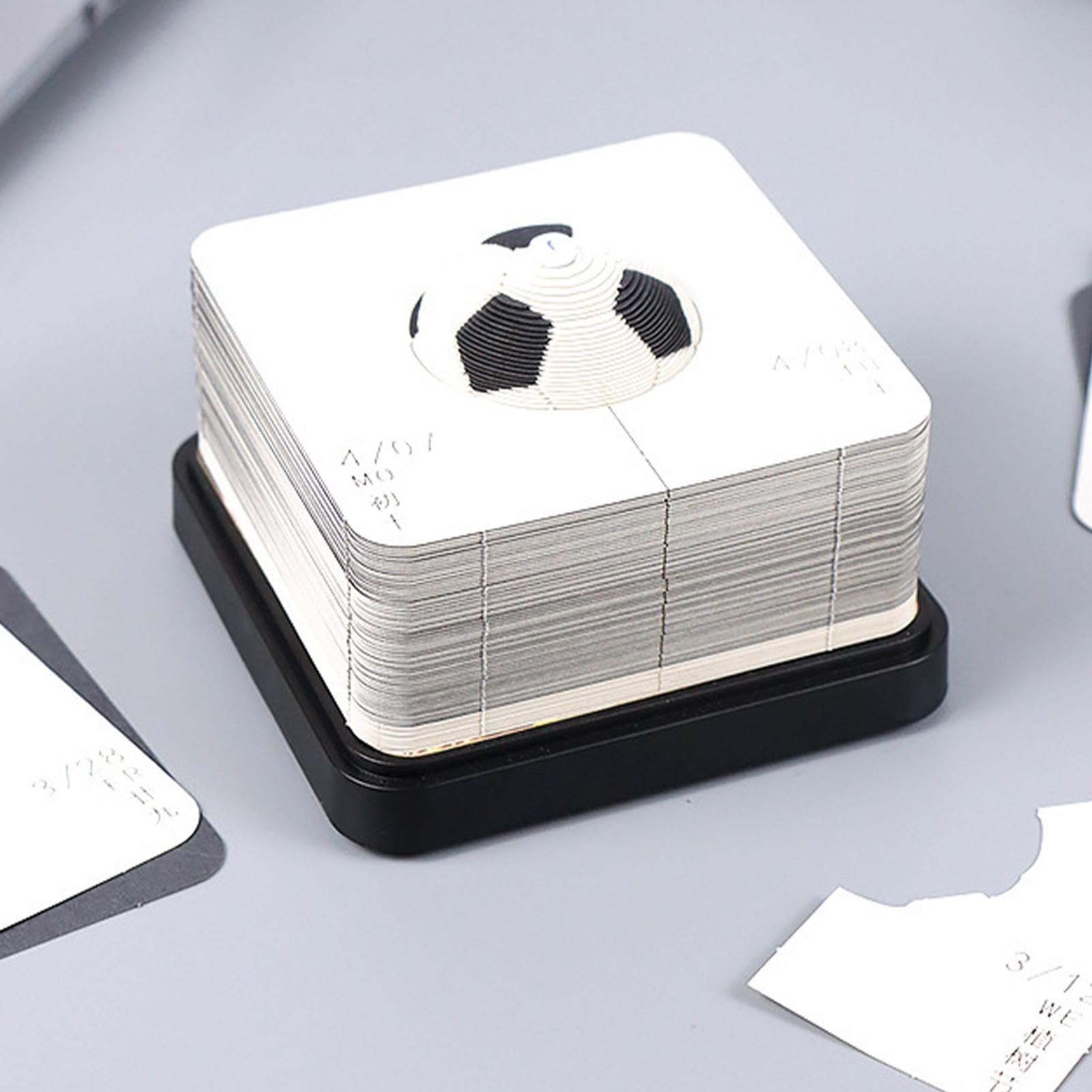 Kunstkalender Notizblock Kalender 2025 | Ballsport-Notizblock für den | Schreibtisch | Basketball-Statue mit Papierschnitzerei