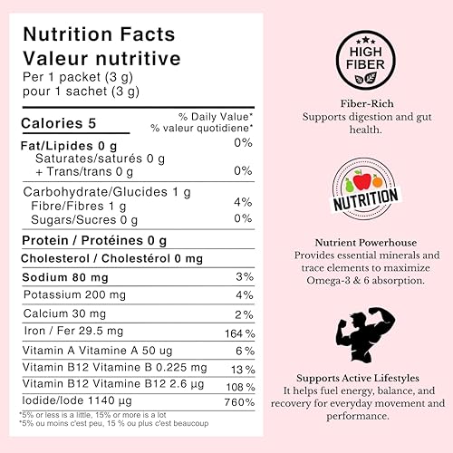 Miniatura 2 de Aqua Veggies Algas marinas orgánicas Atlantic Dulse Superfood – Cosechado a mano, superalimento secado al sol de Bay of Fundy – Rico en yodo, B12 y