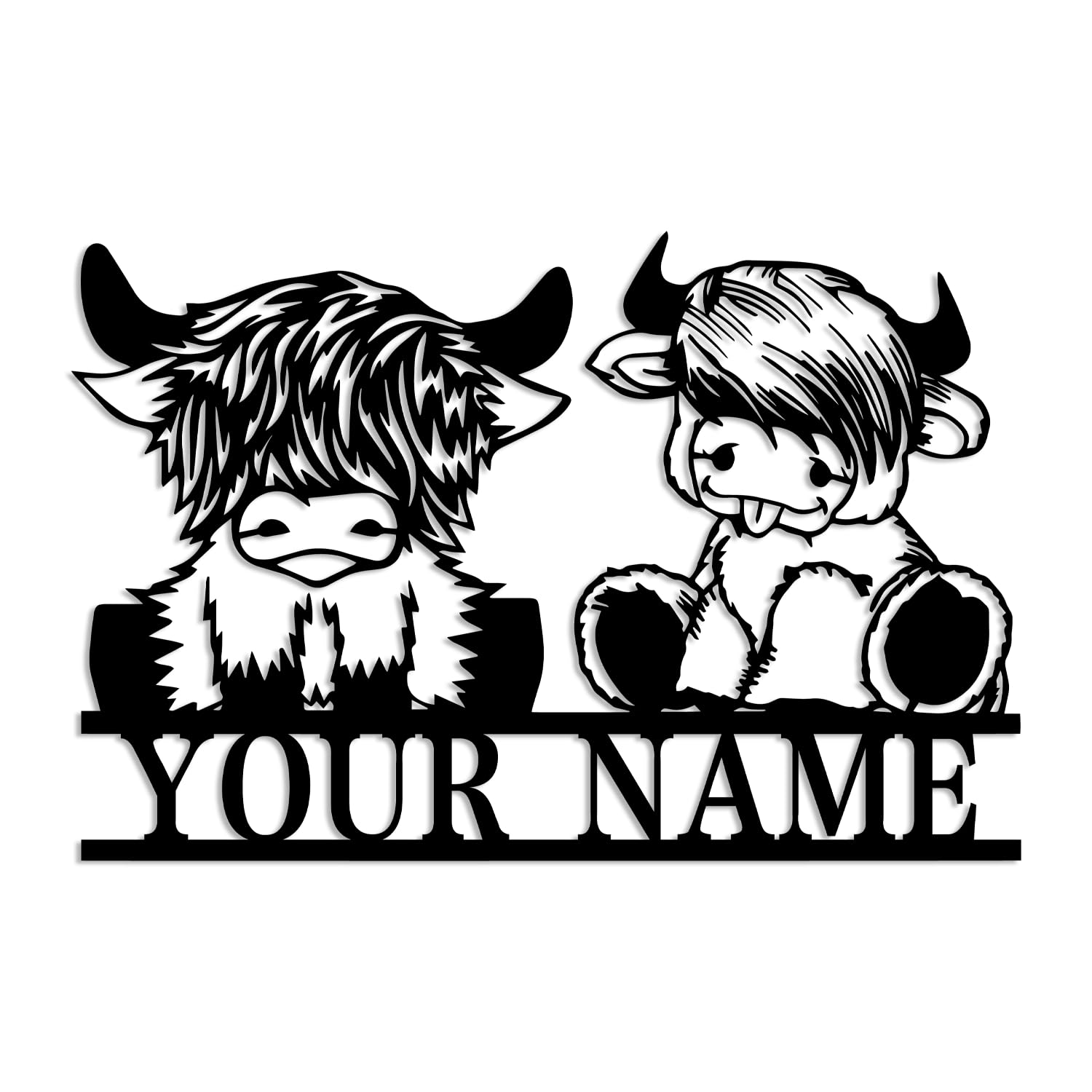 Kissesuu Cow-C Custom Cow Metal Sign,Custom Cow Farm Sign,Cow Wall Art,Cow Decor,Cow Farm Sign,Personalized Cow Farmhouse Decor,Farmer Name Sign,Farmer Gift,Cow Lover Gifts (Cow-C)