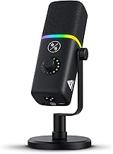 Audio Array AM-C45 XLR/USB Professional RGB Dynamic Podcast Microphone | Built-in Monitoring | One Touch Mute Volume & Noise-Cancellation | 2M USB Cable & Metal Base | Streaming, Podcasting, Singing