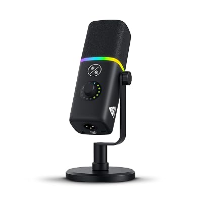 Audio Array AM-C45 XLR/USB Professional RGB Dynamic Microphone | Built-in Monitoring | One Touch Mute Volume & Noise-Can