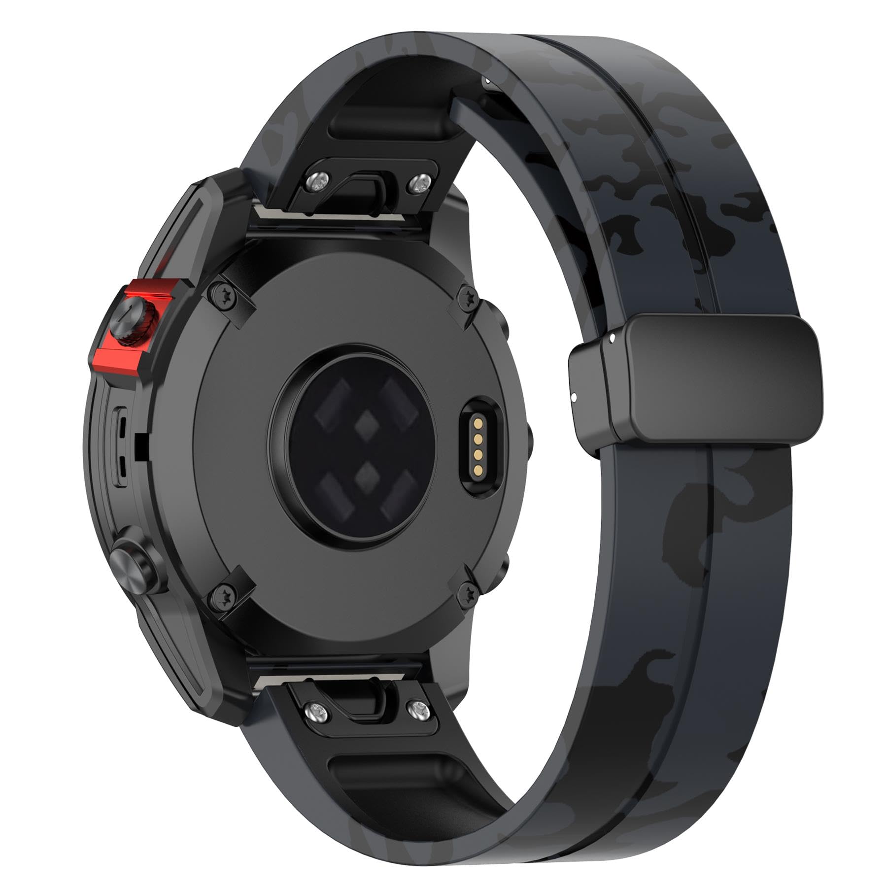 Compatibile con Garmin Fenix 7 Band 22 mm Camouflag facile da montare cinturino di ricambio in silicone per 5/Fenix 5 Plus/Fenix 6/Fenix 6 Pro/Forerunner 935/Forerunner 945/Approach S60/Quatix