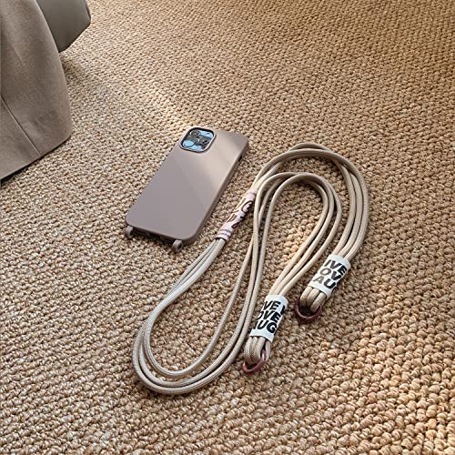 UnnFiko Capa de silicone para iPhone com cordão de telefone, alça transversal longa, capa protetora