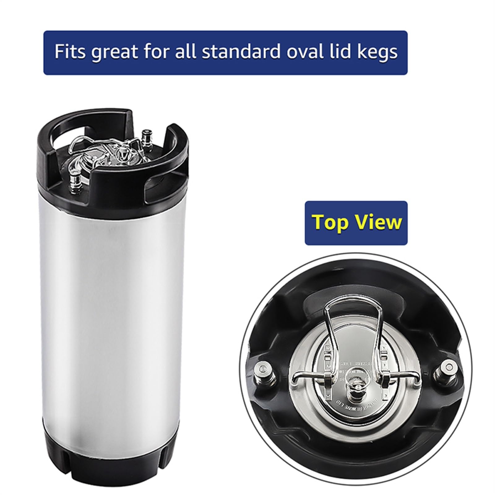 Produzione di Birra 19L Homebrew Keg, Contenitore per fusti di Birra alla Spina con connessione di disconnessione con Blocco a Sfera Standard Birra Fatta in casa