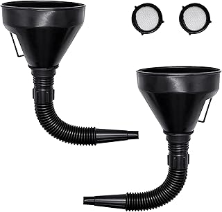 Large Car Funnel for Petrol 2pcs Flexible Plastic Fuel Funnels Car for Multifunctional Funnel with Filter and Wide Mouth for Motorcycle Car Oil Petrol Gasoline and Household Uses