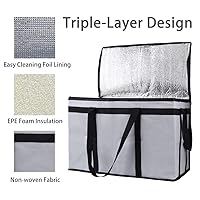 Vista 160 de Bodaon Paquete de 1 bolsas de compras reutilizables aisladas, bolsa enfriadora de picnic XL con cremallera superior para frío, bolsa aislada