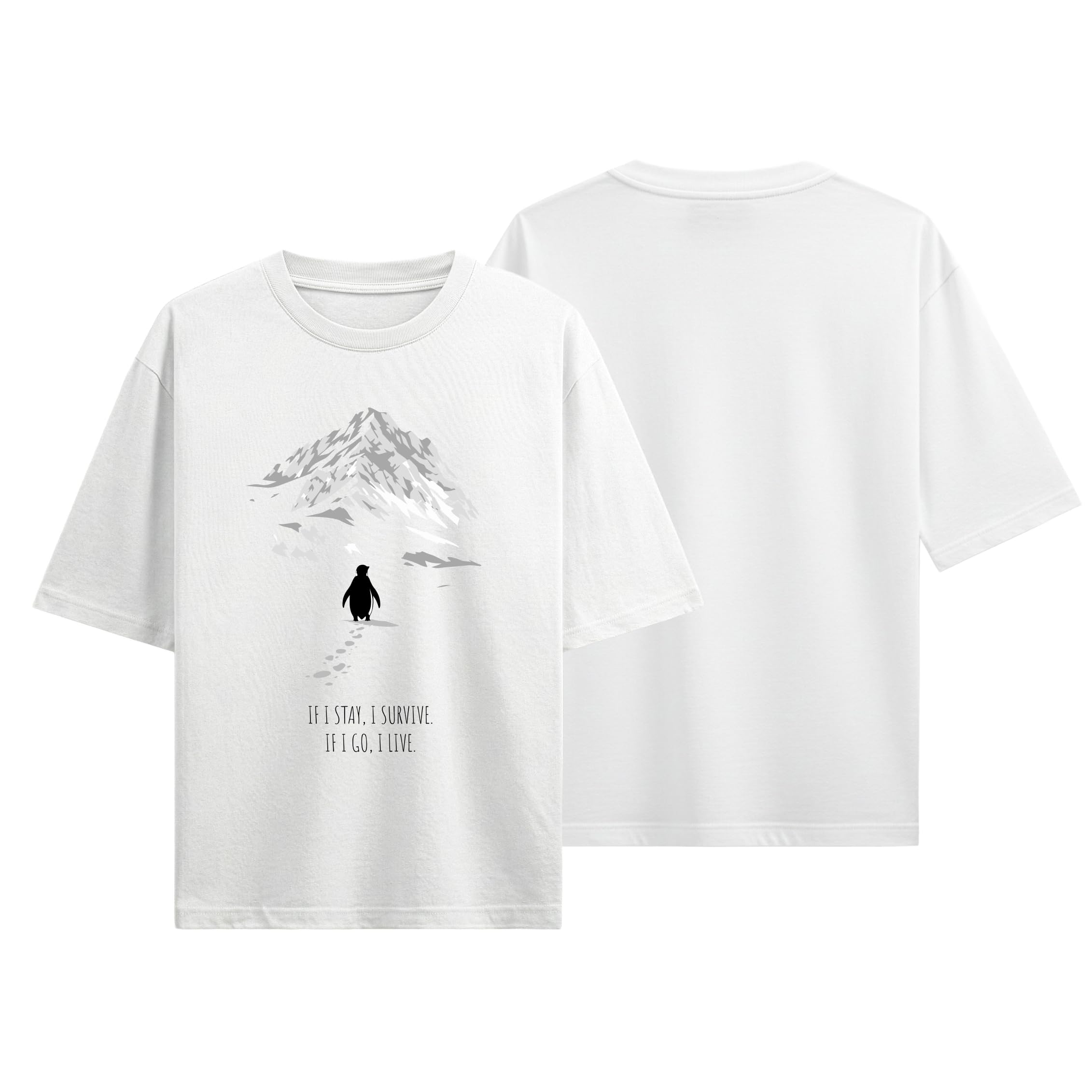 dudeme White T-Shirt for Men, Women & Boys | Printed Penguin T-Shirt | Unisex Half Sleeve White Tshirt-picture-35