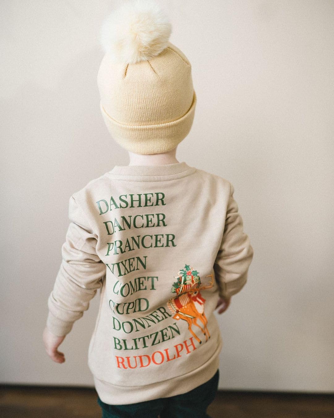 BULINGNA Toddler Baby Girl Boy Christmas Sweatshirt Deer Letters Print Casual Fall Winter Xmas Pullover Tops (Beige, 3-4 Years)