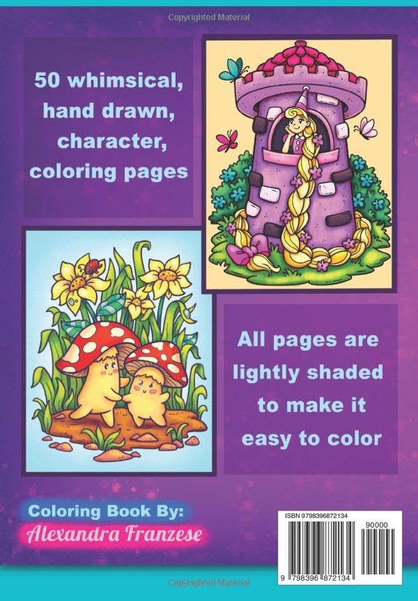 Cute and Magical Travel Size Coloring Book: Fantasy Inspired Hand Drawn Images to Color, Fun Traveling Activities (Travel Size Coloring Books) image 3