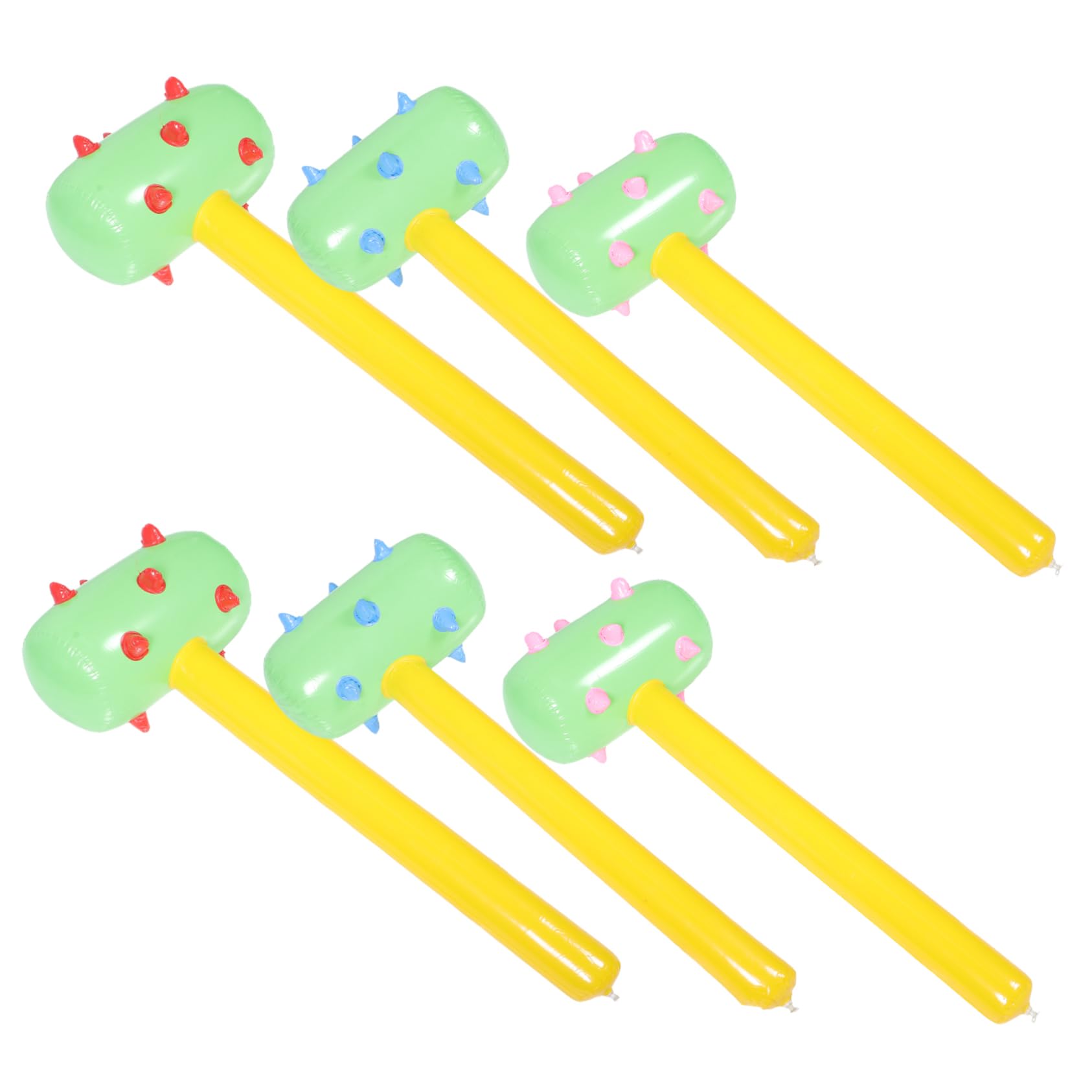 Yardwe 6Pcs Colorful PVC Inflatable Hammer for Fun Plaything for Pool Beach Parties Easy to Store Random Colors