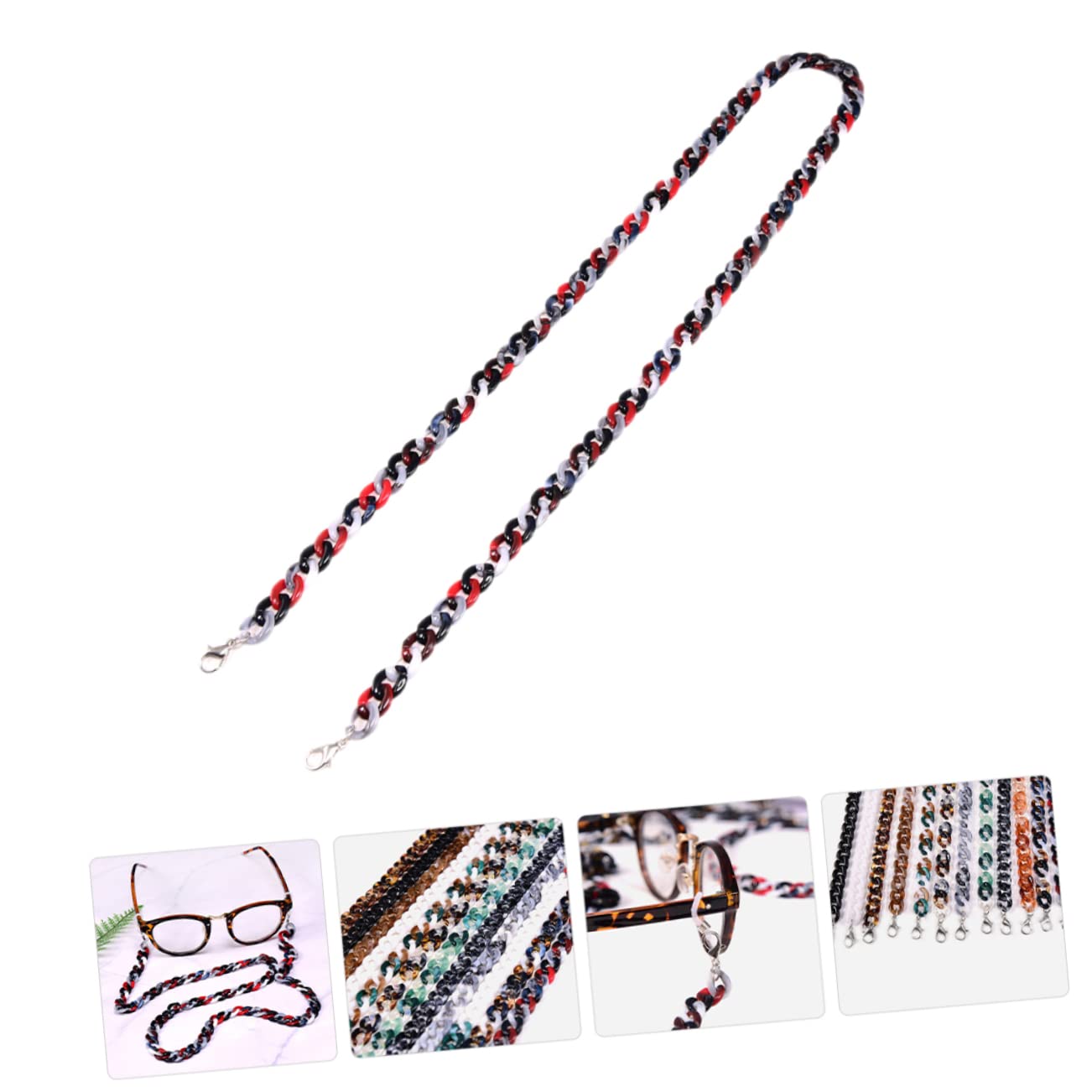 LIFKOME 5piezas Cadena De Gafas De Sol Para Mujeres y Sujeta Gafas Estilosa y Ligera Para Actividades Al Aire y Deportes Accesorio Práctico y Duradero